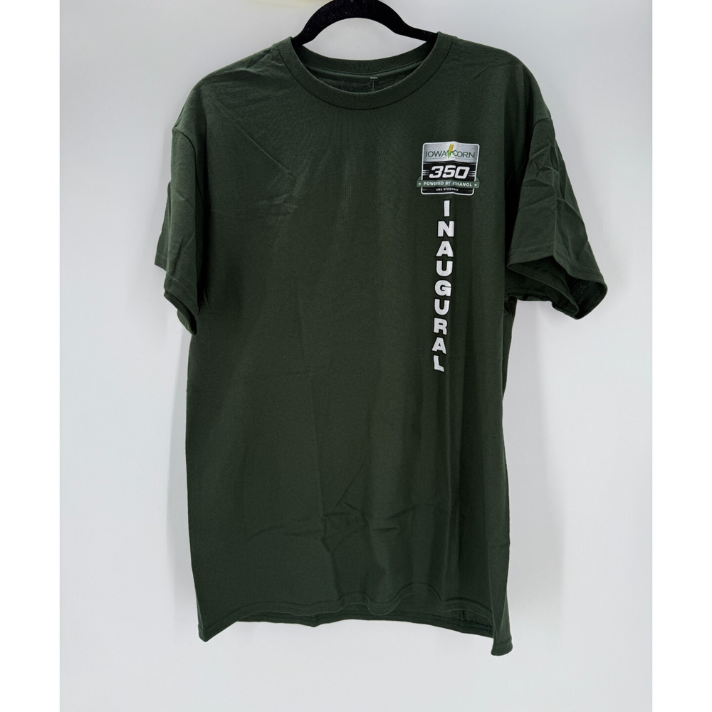 Iowa 350 Shirt NASCAR Inaugural Race Logo T Shirt Size Large Tee Green New